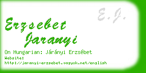 erzsebet jaranyi business card