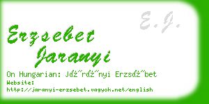 erzsebet jaranyi business card